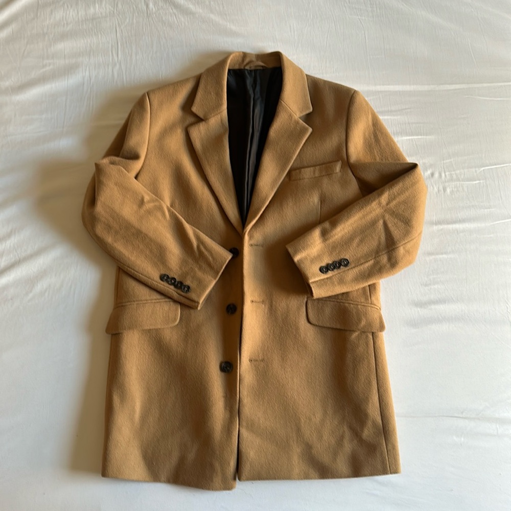 Tan trench pea coat